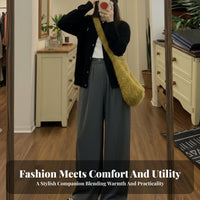 Autumn Winter Design Fuzzy Shoulder Bag Large Capacity Soft Shoulder Bag Cute for Young Adults, Teenagers, Daily Use, Casual Outings, School