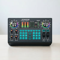 Live Sound Card Multi-Effect Control Live Stream Audio Mixer for Streamers