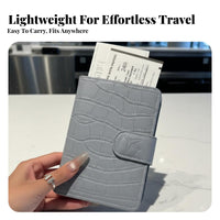 Multiple Card Slots Leather Passport Cover Minimalist Design Leather Travel Document Organizer Easy To Carry for Vacation, Airport, Airports