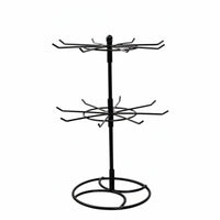 2 Tier Rotating Jewelry Stand Detachable Metal Necklace Hanger Easy Assembly