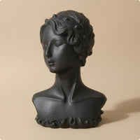 Earring Display Bust Short Sculpted Hair Retail Fixture Hard PVC