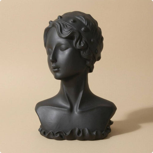 Earring Display Bust Short Sculpted Hair Retail Fixture Hard PVC