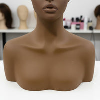 Manikin Head with Shoulders Stable Form Mannequin Display Bust Eyelashes Hat Display Bust for Commerce Show