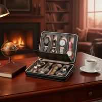 Watch Storage Case Portable Travel Watch Case Fastener Closure Slim Design for Travelers, Business Trips