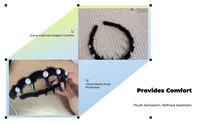 Crystal Wave Headband, Plush, Thin, Comfortable