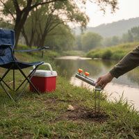 Ground Stake Rod Holder Portable Fishing Rod Ground Stand Metal Fishing Pole Stake Wear-Resistant Easy to Use for Lakeside