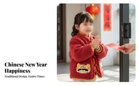Children's Jacket, Cartoon Pattern, Winter Thick Coat, Chinese Style, Unisex, New Year Outfit, Infant Tang Suit, Festive Wear