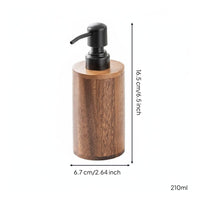 Walnut Wood Soap Pump Rustic Design Countertop Liquid Container Multi-Use Washroom Accessory for Kitchen