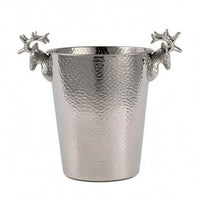 Hammered Stainless Steel Ice Container Dimpled Drinkware Open Top