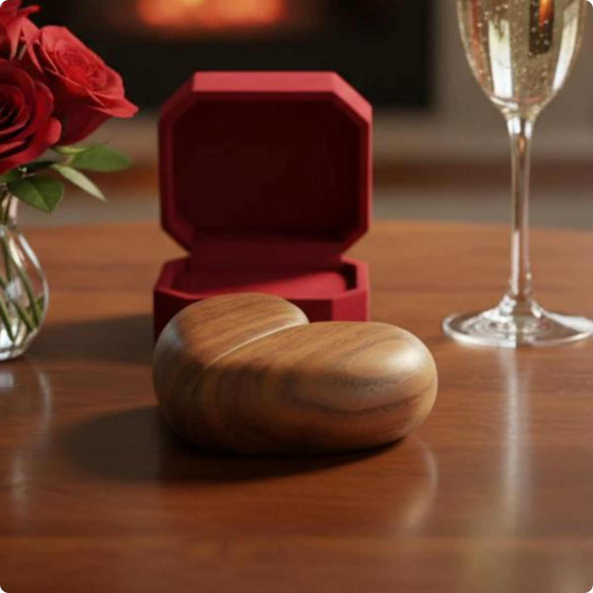 Jewelry rings Box Engraved Wooden Band Holder Box Gift Ready for Couples, Wedding