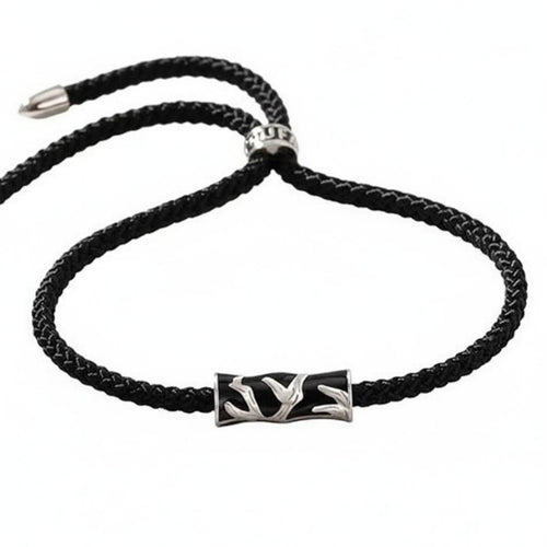 2 Pieces Couples Bracelet Set Hand-Woven Tree and Bird Charm Bracelets
