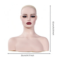 Hairpiece Head with Shoulders Sturdy Mannequin Bust Realistic Mannequin Head with Shoulders for Salons