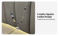 Specter Pendant Mixeddesign Chain Halloween Themed Short Beaded Necklace