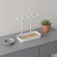 Desktop Jewelry Holder Untangled Jewelry Stand Tray Space-Saving Design Necklace and Earring Tree for Dressing Table, Countertop, Bedroom