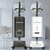 Floor-Standing Hair Steamer 110V Silver-Toned Hooded Hair Steamer Beauty Equipment Caster Wheels