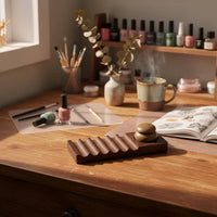 Nail Art Brush Holder with Wash Cup Polished Edges for Beauty Studio