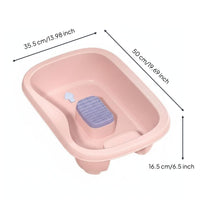 Lie-Flat Shampoo Basin Comfortable Hair Washing Basin with Neck Rest Anti-Slip Base Bedside Hair Washing Tray for Women Individuals