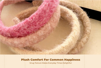 Plush Headbands, Kids Hair Accessories, coral, tan