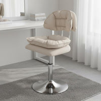 Ergonomic Back Support Padded Technician Stool on Wheels Adjustable Rolling Stool with Backrest for Beauticians, Nail Technicians