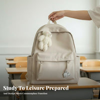Monochromatic Color Rucksack Korean design and aesthetic Backpack all-purpose for Commute, Teenagers, male users