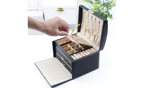 Three Layer Jewelry Box Dust-Resistant Lockable Jewelry Box Easy to Clean