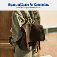 Vegetable Tanned Leather Delivery Backpack, Multi-Carry, Retro Casual, Unisex, Travel Bag