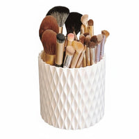 Lidded Rotating Brush Cylinder 360-Degree Rotation for Vanity, Dressing Table