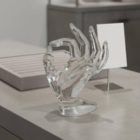 OK Gesture Band Display Stylish Design OK Gesture Jewelry Display Hand Shaped Jewelry Holder Stable Base for Countertop, Dresser