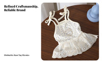 Breathable Small Dog Summer Dress Leash Attachable Floral Pet Dress Anti-Shedding for Young Dogs, Outdoor, Walks