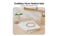 Boho Red String Bracelet, Handmade Lotus Chime Anklet, Lucky Charm Jewelry for Women & Men