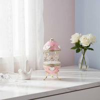 Merry-Go-Round Jewelry Box Luxury Look Enameled Trinket Box Hand-Painted