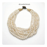 Layered Pearl Necklace Cultured Layered Necklace Stacked for Women