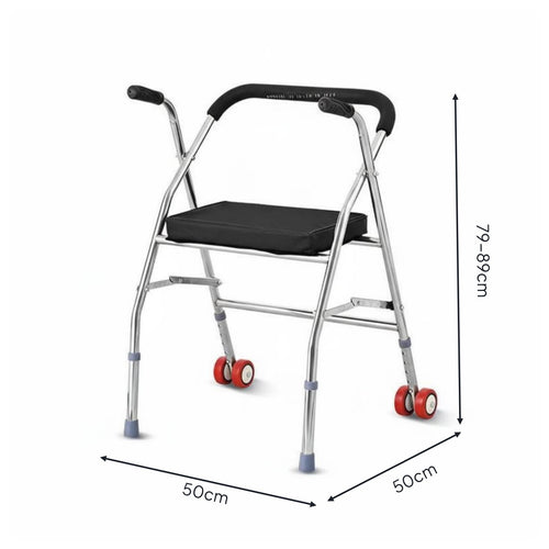 Rollator Mobility Aid Foldable Wheeled Mobility Aid Anti-Slip Handles