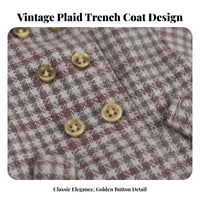 2 Pieces OB11 Doll Outfit Double-Breasted Design Plaid Doll Overcoat Coat Set Stretchy Material 1/12 Scale BJD Clothes