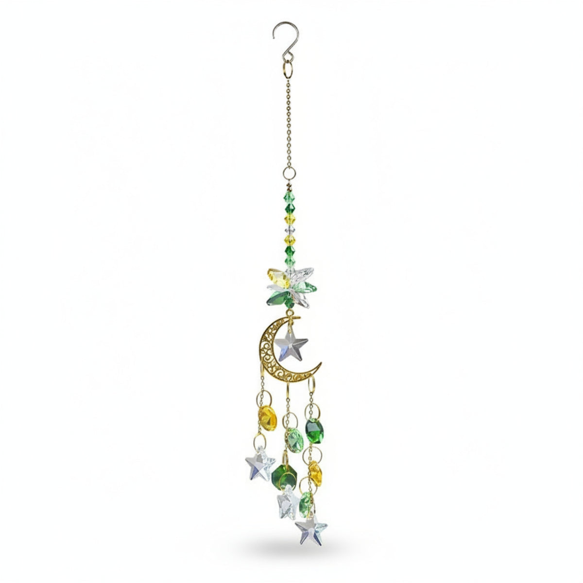 Moon and Star Light Catcher Hanging Home Decor Reflective