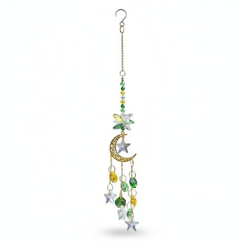 Moon and Star Light Catcher Hanging Home Decor Reflective