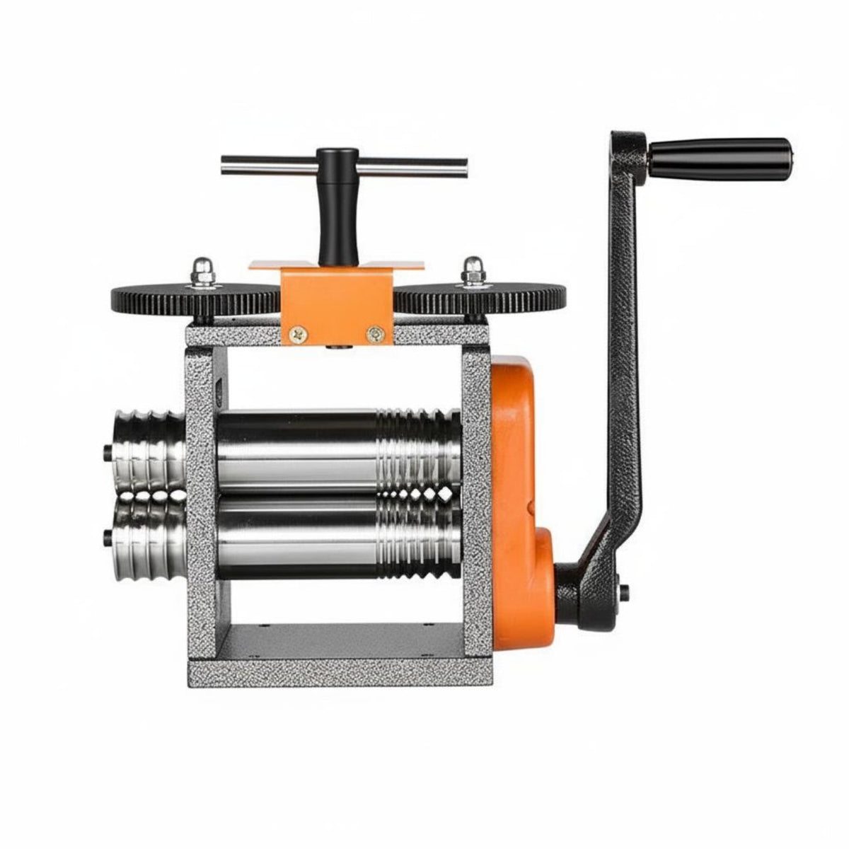 Jewelry Rolling Mill Adjustable Thickness Goldsmithing Press Machine Manual Rolling Mill Labor-Saving Gear Reduction