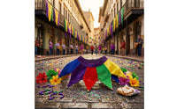 Fool Shoulder Cape Multicolor Tinkling Bell Bright Colors Costume Accessory