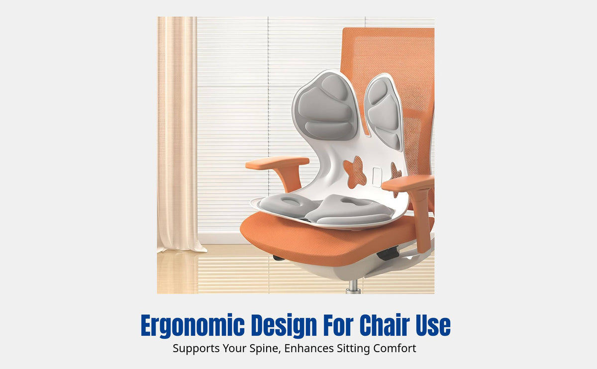 Ergonomic Viscoelastic Foam Seat Pad, Posture Support for Office Chair, Grey, Modern Minimalist