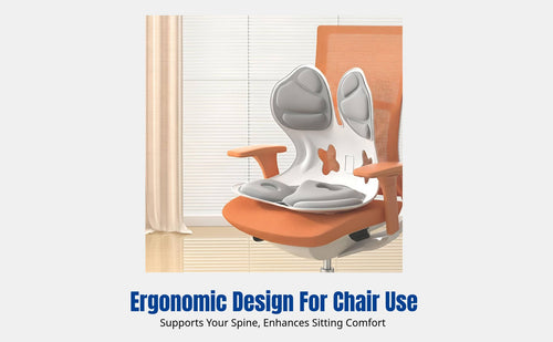 Ergonomic Viscoelastic Foam Seat Pad, Posture Support for Office Chair, Grey, Modern Minimalist