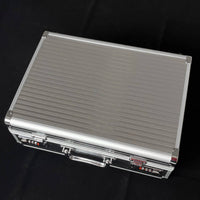 Rolling Beauty Suitcase Double-Opening Aluminum Makeup Case Hard Shell