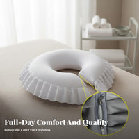 Latex Core U-Shaped Face Pillow Removable and Washable Cover U-Shaped Prone Position Pillow Easy to Clean for Beauticians, Estheticians