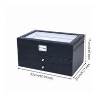 Watch Storage Box Glass Lid Watch Organizer Box Metal Latch