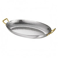 Hammered Stainless Steel Serving Pan Shallow Hammered Serving Pan Lustrous Finish