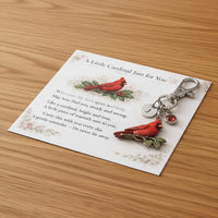 Red Bird Figure Keychain Sentimental Gift Birthstone Keychain Personal Accessory for Women, Loved Ones