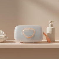 Wet Wipe Container Heart-Shaped Opening Travel Tissue Holder Side Pull Loop