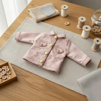 Doll Denim Jacket Fashionable Miniature Button-up Jacket Handmade for Hobbyists