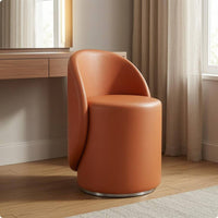 Upholstered Vanity Stool Minimalist Low-Back Vanity Chair Upholstered Makeup Chair Padded Seat Dressing Stool Backrest Support