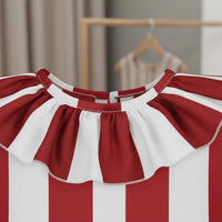 2 Pieces Adult Clown Costume Ruffled Trim Performance Clown Eye-Catching-Catching Two-Piece Court Fool Outfit for Entertainers, Costume Parties