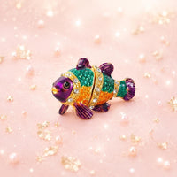 Fish Jewelry Box Enamelled Desk Decor Miniature for Desktop